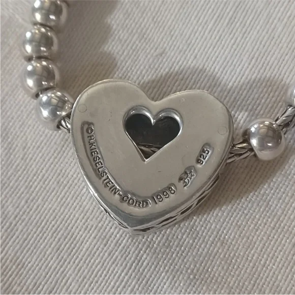 Barry Kieselstein-Cord Sterling Silver Beaded Heart Toggle Necklace - Picture 4 of 14